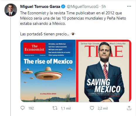 “Las portadas tienen precio, revira hijo del secretario de Turismo tras publicación sobre AMLO en The Economist