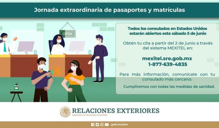 Realizarán el 5 de junio jornada extraordinaria para tramitar pasaportes y matrículas en la red consular en EE.UU.