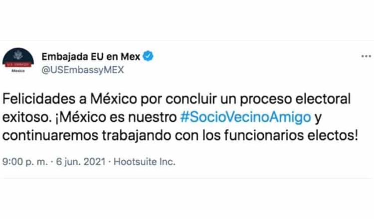 EE. UU. felicita a México por su proceso electoral