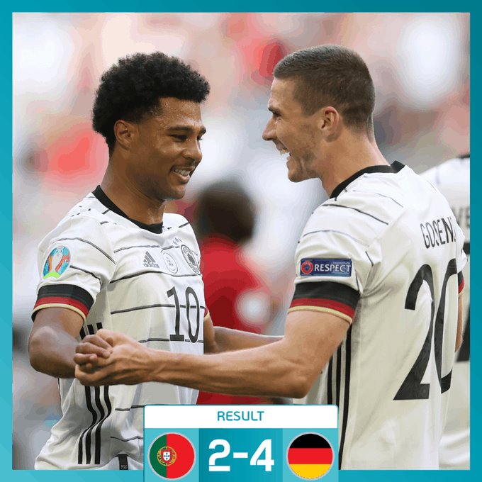 Se impone Alemania 4-2 ante Portugal en la fase de grupos de la Eurocopa