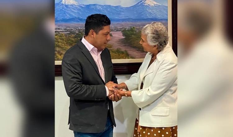 Olga Sánchez Cordero se reúne con gobernador electo de San Luis Potosí