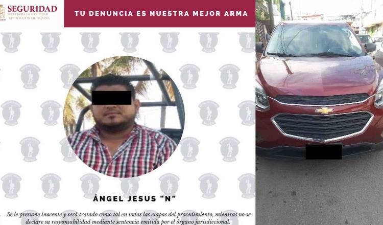 Detienen a presunto responsable de robo de vehículo equiparado en Villahermosa