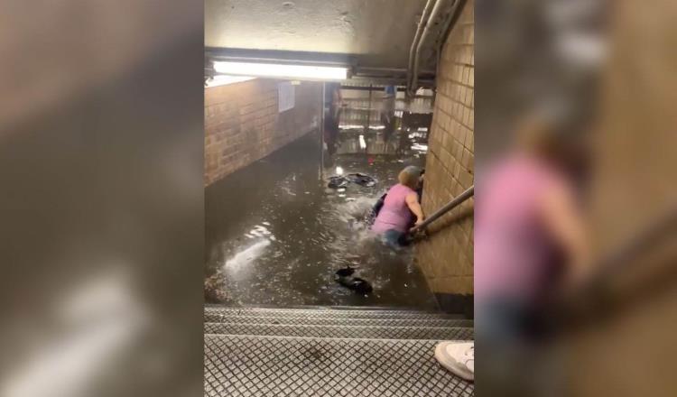 Lluvias de la tormenta tropical Elsa, inundan el Metro de Nueva York