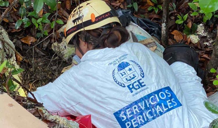 Localizan en Cancún fosa con restos óseos 