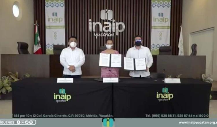 Firma ITAIP convenio de colaboración con INAIP-Yucatán