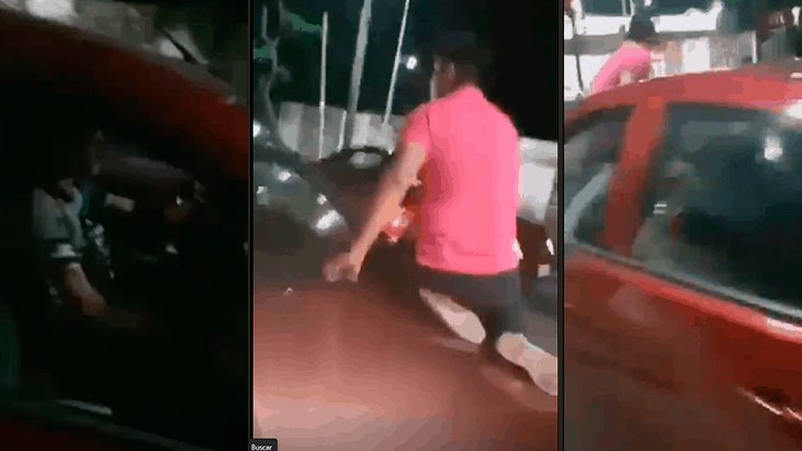 Automovilista en Villahermosa se sube al cofre de otro vehículo para reclamar un supuesto choque