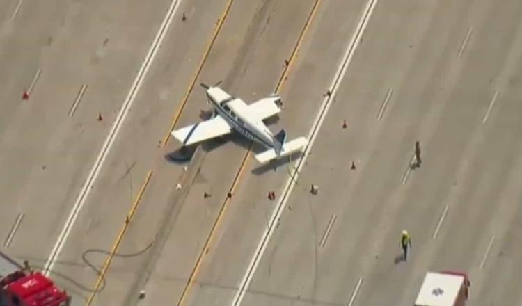 Avioneta aterriza de emergencia en autopista interestatal de San Diego