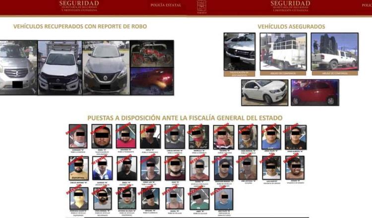 Detienen a 52 personas y recuperan cinco unidades robadas en la última semana