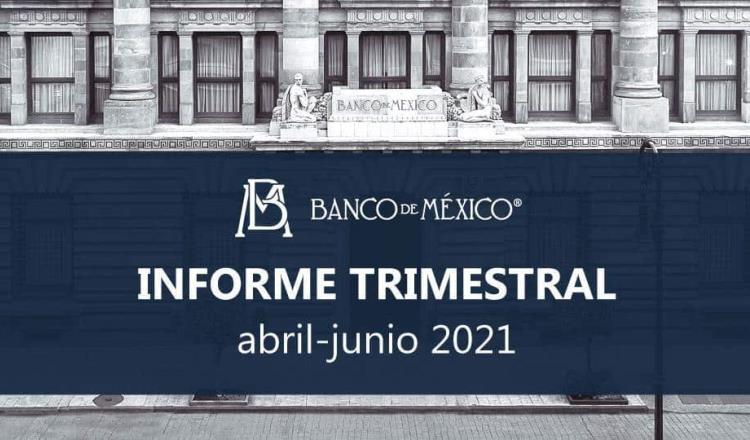 Prevé Banxico que el PIB crezca 6.2 % en este 2021