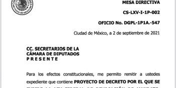 Diputados reciben minuta de Ley Federal de Revocación de Mandato; podría bajar al pleno este martes