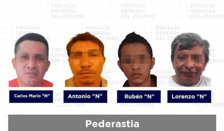 Detienen a cuatro presuntos pederastas en Villahermosa, Cárdenas y Cunduacán