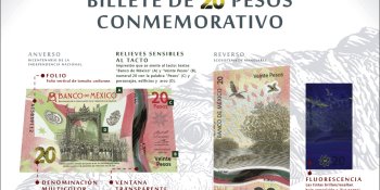 Nuevo billete de 20 pesos gana el premio Mejor conmemorativo de AL