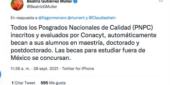 Las becas para estudiar fuera de México se concursan, señala Beatriz Gutiérrez sobre hija de Claudia Sheinbaum