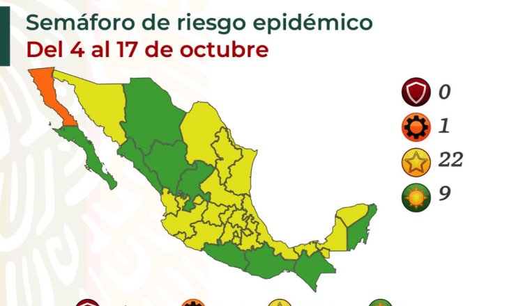 Coloca Federación a Tabasco en color amarillo en el Semáforo Epidemiológico
