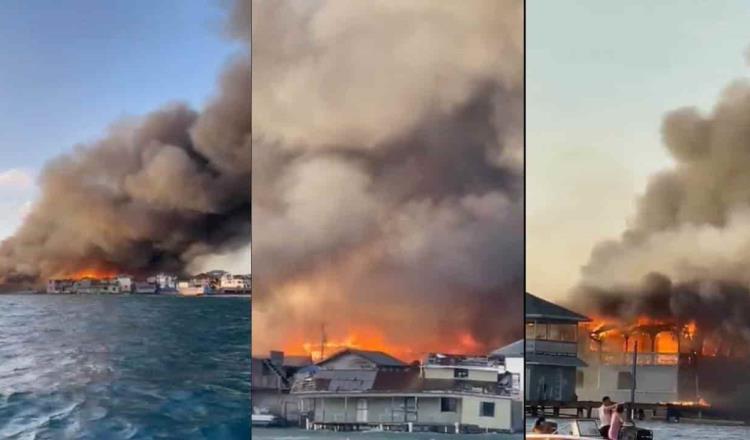 Incendio en isla de Honduras deja cuatro personas lesionadas y más de 40 viviendas afectadas 