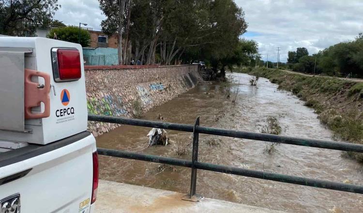 Se mantiene semáforo rojo en Tequisquiapan, Querétaro, ante inminente inundación crítica