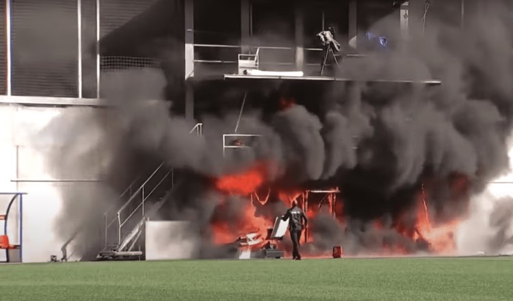 Se incendia parte del Estadio Nacional de Andorra previo a duelo contra Inglaterra