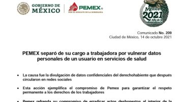 Cesa Pemex a doctora que filtró estado de salud de dirigente petrolero