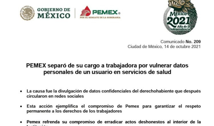 Cesa Pemex a doctora que filtró estado de salud de dirigente petrolero