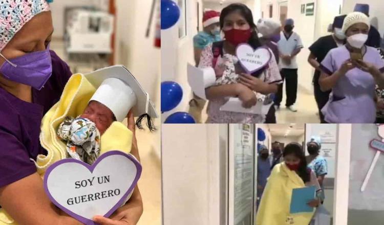 Dan de alta a bebé prematuro, luego de permanecer tres meses hospitalizado en Tapachula, Chiapas  