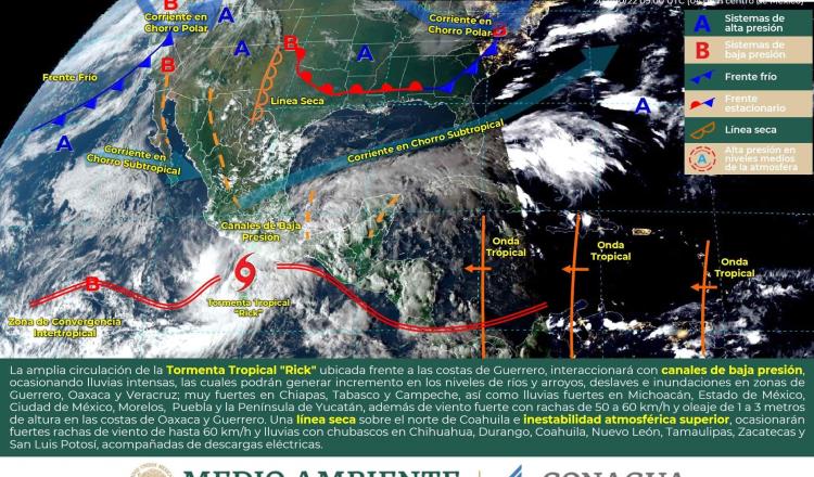 Tormenta tropical Rick provocará lluvias intensas en Guerrero