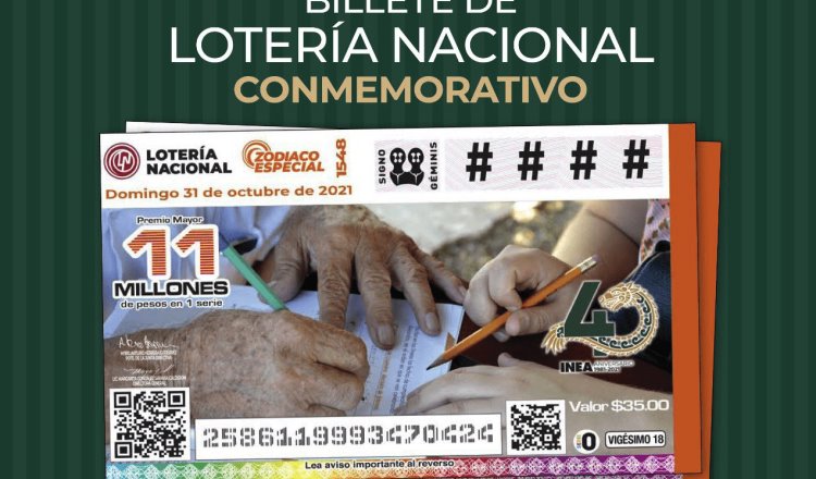 Lotería Nacional presenta billete conmemorativo por el 40 aniversario del INEA