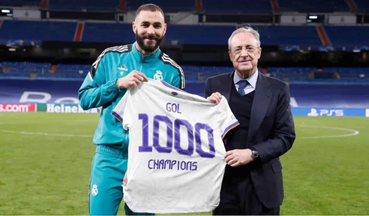 Benzema anota gol número 1,000 del Real Madrid en Champions League