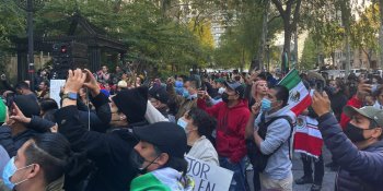 Invadieron mexicanos calles de NY para escuchar discurso de AMLO