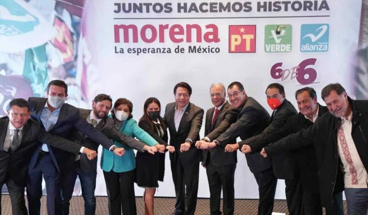 Anuncia Morena alianza con PT, PVEM y Nueva Alianza para elecciones de 2022