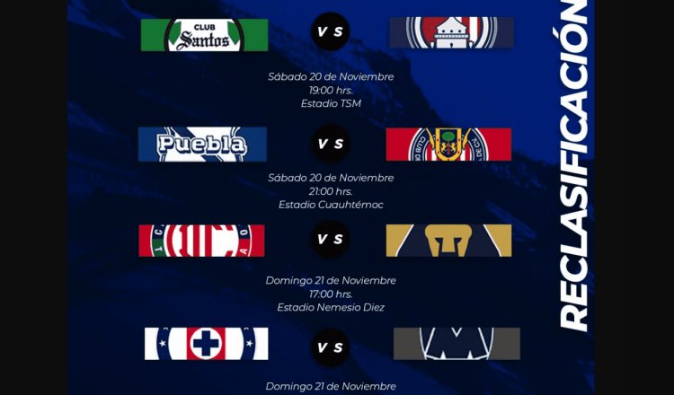 Definen horarios de Repechaje en Liga MX