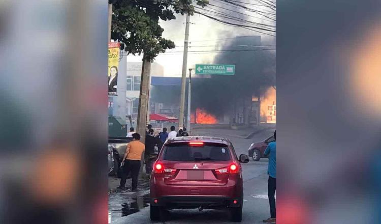 Se quema bomba de gasolinera en Tamulté; persona resulta con quemaduras