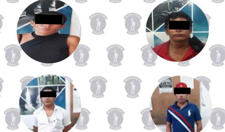 Detienen en Villahermosa a cuatro sujetos por diversos delitos