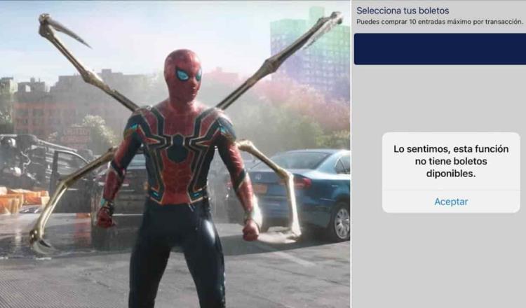 Tabasco sin boletos  en línea para el estreno de ‘Spider-Man: No Way Home’