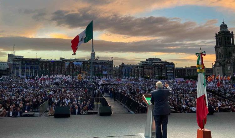 Asegura AMLO no tener información del número de asistentes al Zócalo