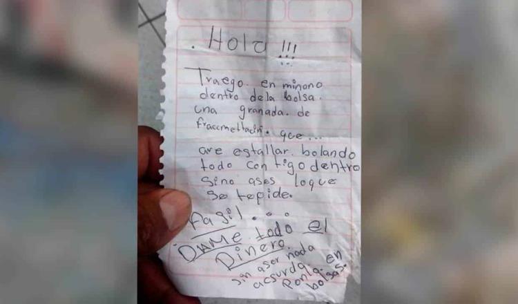 Sujeto amaga con estallar una granada para asaltar tienda de conveniencia en Veracruz