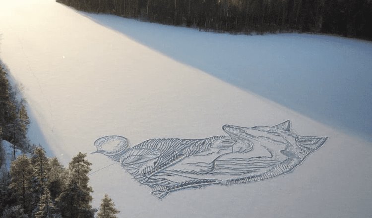 Arquitecto crea arte efímero en lago congelado, en Finlandia