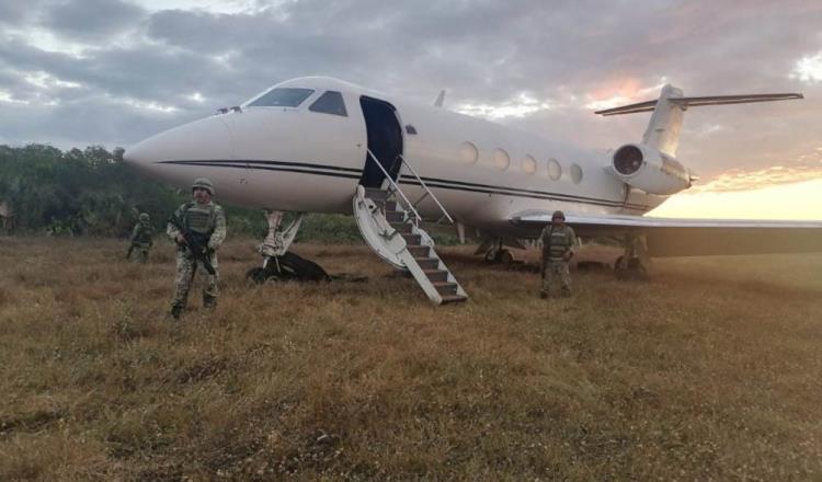 Asegura Sedena jet con 246 kilos de cocaína en Chiapas