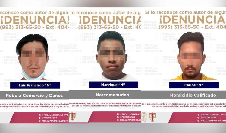 Detienen a 5 sujetos por homicidio, robo y delitos sexuales en últimas horas