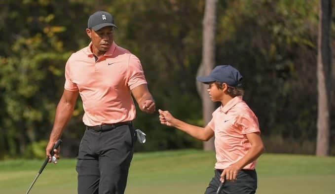 Tiger Woods logra segundo lugar en el PNC Championship, junto a su hijo Charlie