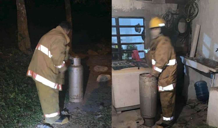 Genera alarma fuga en tanque de gas L.P. en domicilio de Teapa