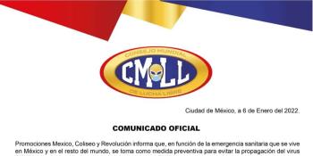 Suspenden Lucha Libre del CMLL por coronavirus