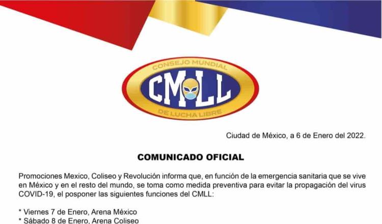 Suspenden Lucha Libre del CMLL por coronavirus