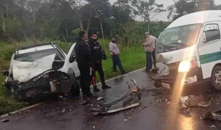 Siete heridos deja choque en la carretera Teapa-Pichucalco