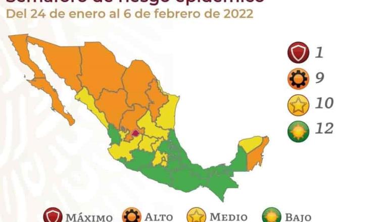 Regresa Aguascalientes a rojo en el semáforo epidemiológico y 9 estados a naranja