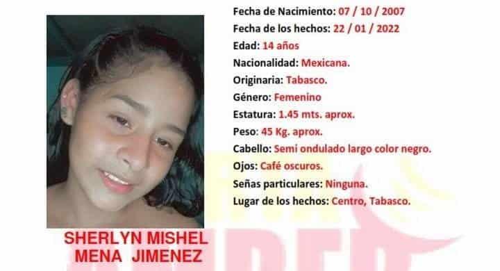 Desaparece niña de 14 años en Centro; la buscan desde el sábado