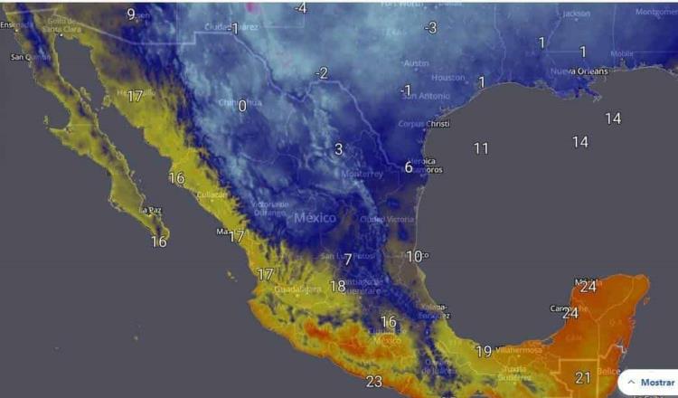 Se registran heladas en 9 entidades