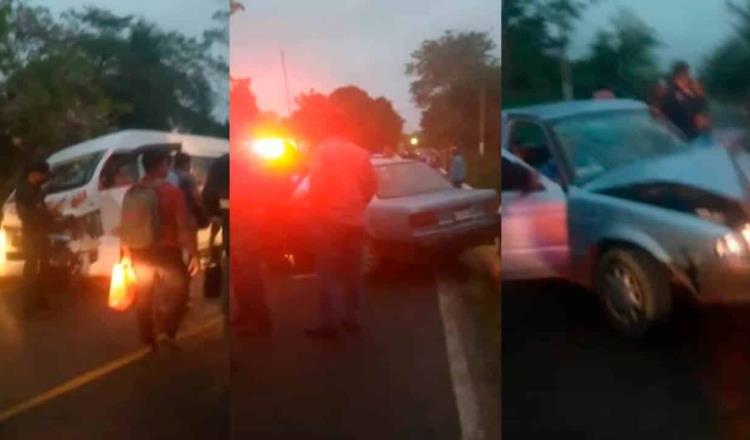 5 lesionados deja choque frontal en carretera Villahermosa-Nacajuca