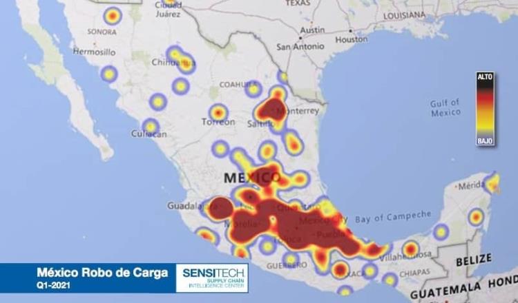Reportan más de 14 mil robos a transporte de carga en México durante 2021
