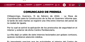 Riña en penal de Iguala deja 7 internos lesionados