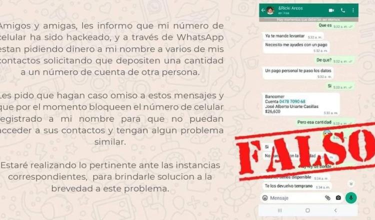 Denuncia alcalde de Tacotalpa jaqueo de su WhatsApp